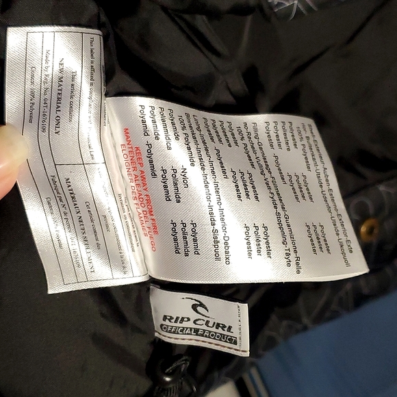 Rip Curl Kids Black Ski/Snowboarding Jacket - Size Large/XL - Picture 12 of 15